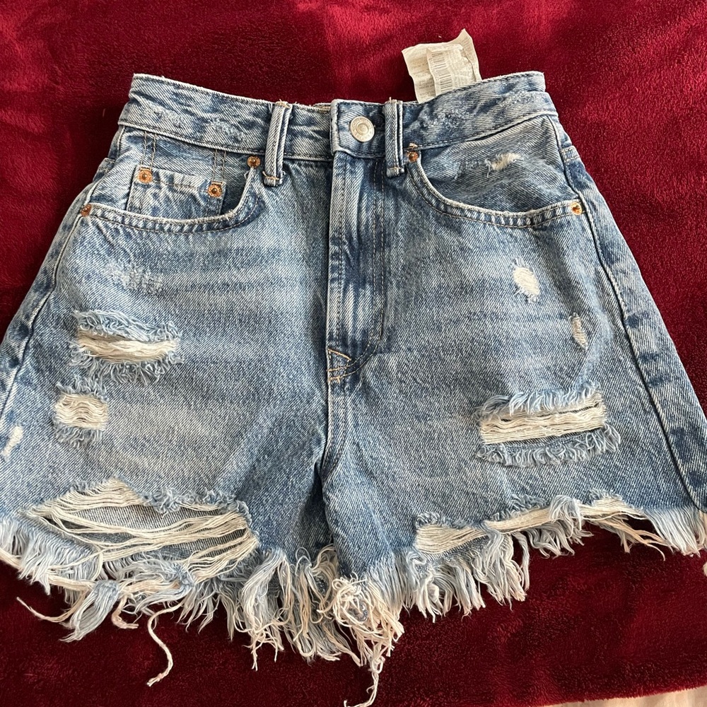 High rise jean shorts